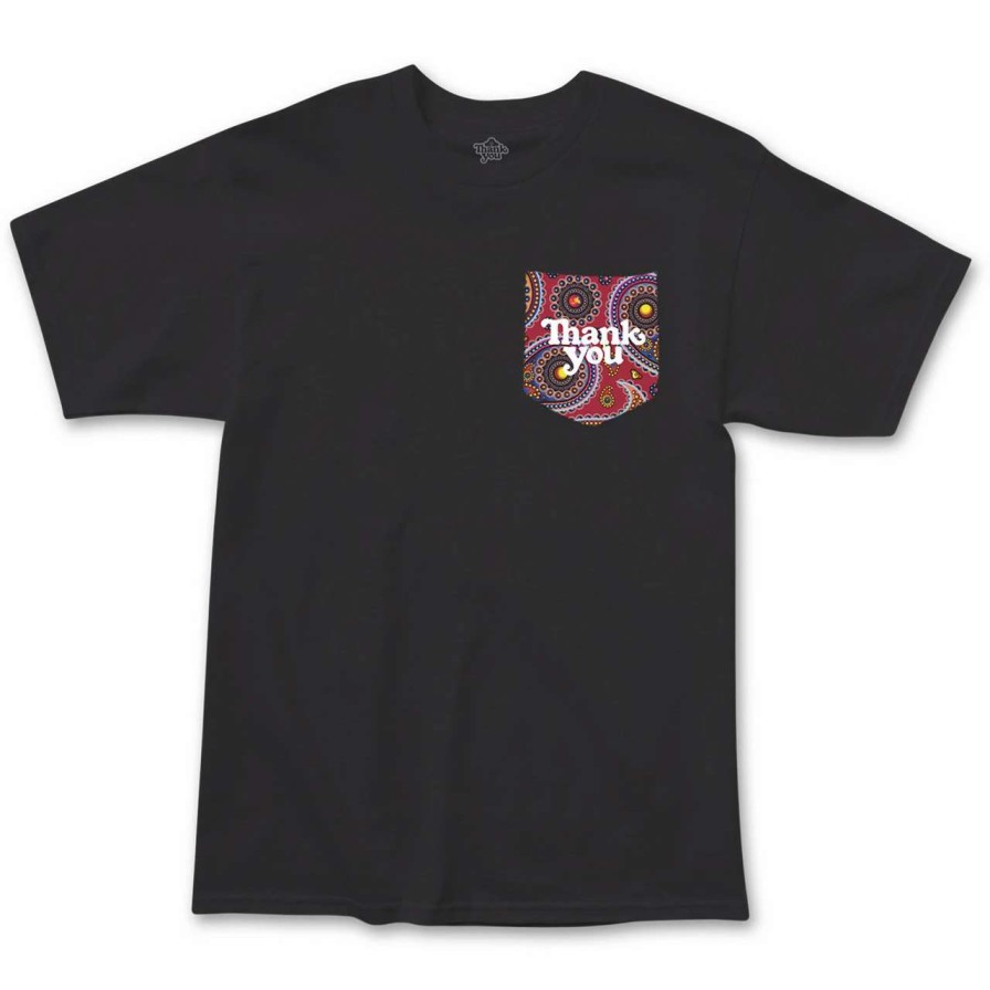 Tees * | Thank You Paisley Pocket Tee Mens In Black