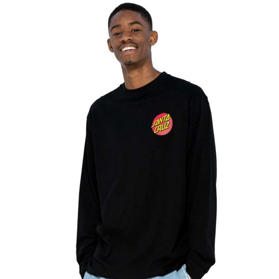 Tees * | Santa Cruz Classic Dot Long Sleeve Tee Mens In Black