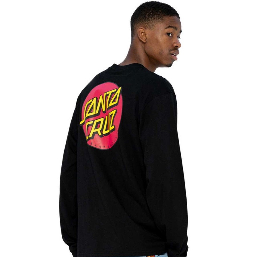 Tees * | Santa Cruz Classic Dot Long Sleeve Tee Mens In Black