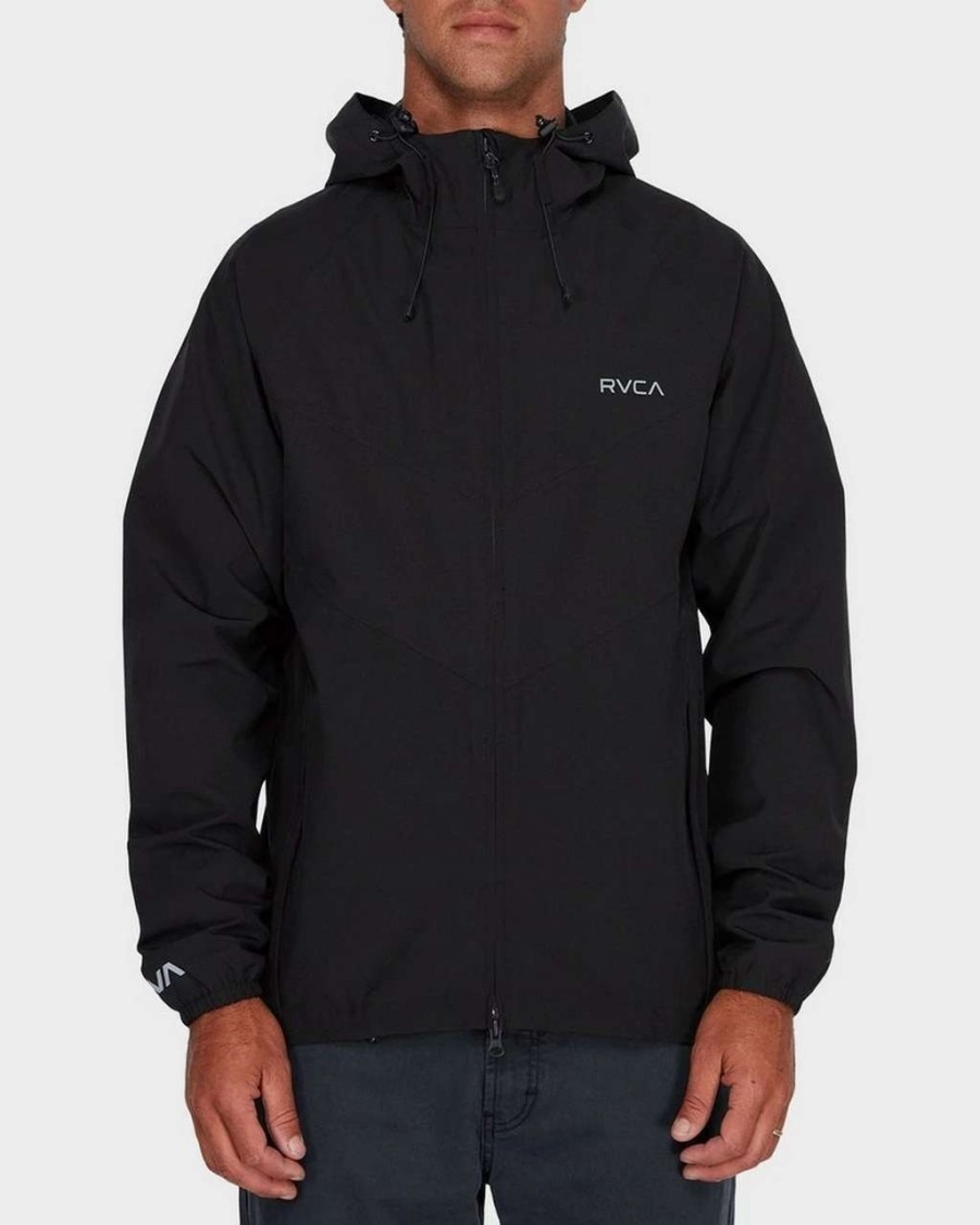 Jackets * | Rvca Va Windbreaker Jacket Mens In Black