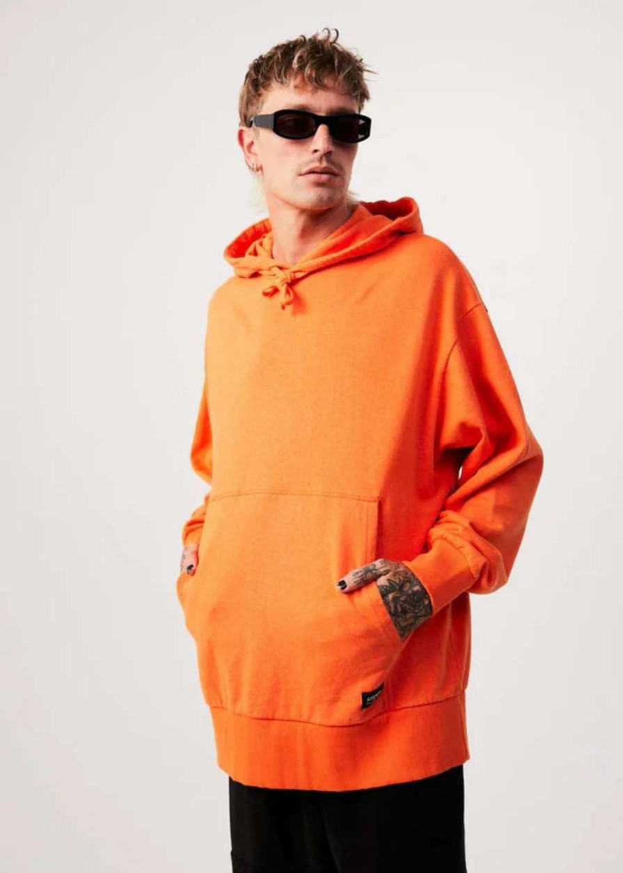 Jumpers & Hoodies * | Afends All Day Hemp Hoodie Mens In Sunset Orange