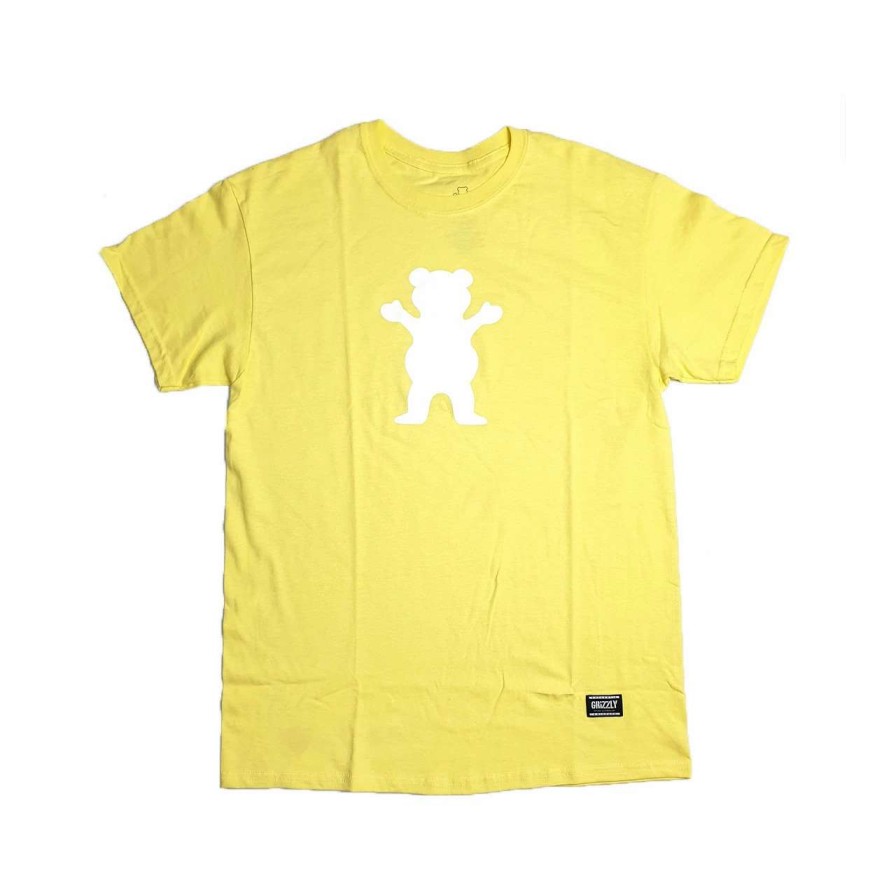 Tees * | Grizzly Og Bear Tee Mens In Butter White Yellow