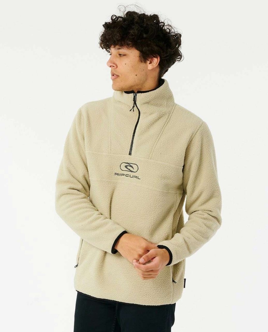 Jumpers & Hoodies * | Rip Curl Bells Polar Fleece Mens In Cement Beige