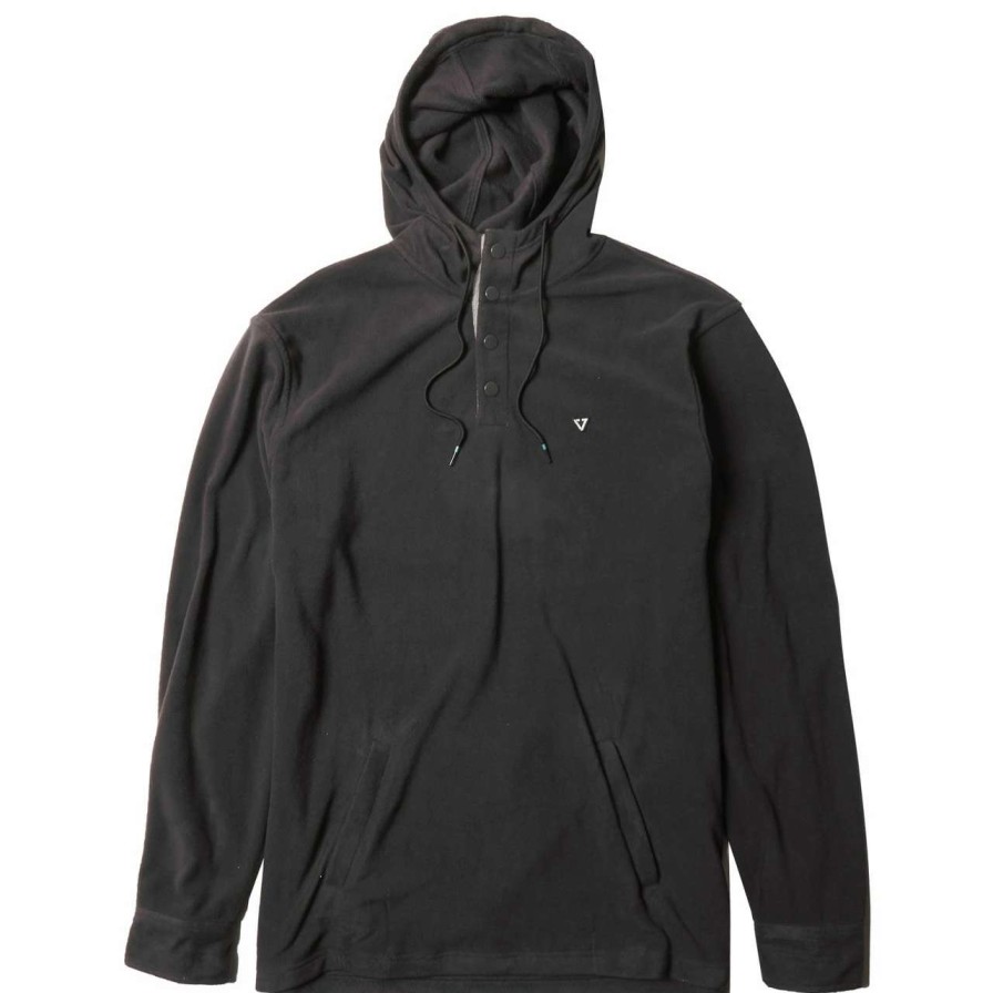 Jumpers & Hoodies * | Vissla Eco-Zy Popover Hoodie Mens In Phantom Black