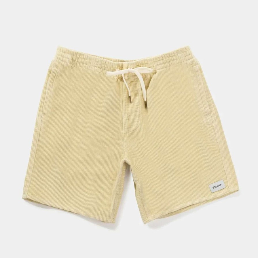 Bottoms * | Rhythm Cord Jam Short Mens In Vanilla Beige