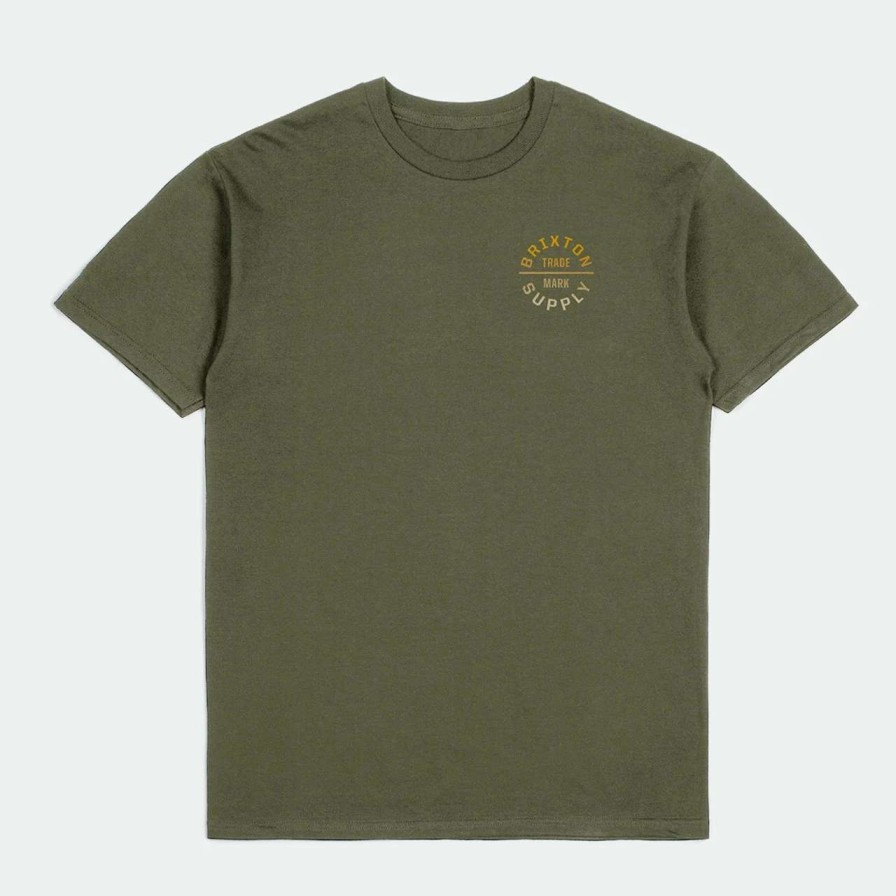 Tees * | Brixton Oath V Standard Tee Mens In Military Olive Gradient Green