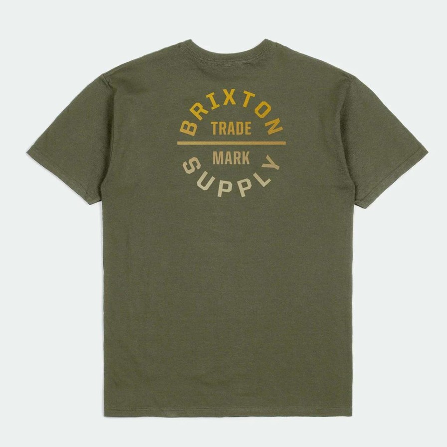 Tees * | Brixton Oath V Standard Tee Mens In Military Olive Gradient Green