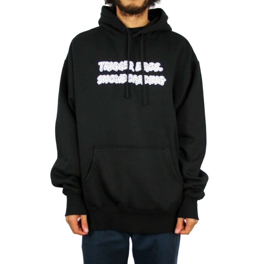 Jumpers & Hoodies * | Trigger Bros Shreddin & Sleddin Heavy Hoodie Mens In Black