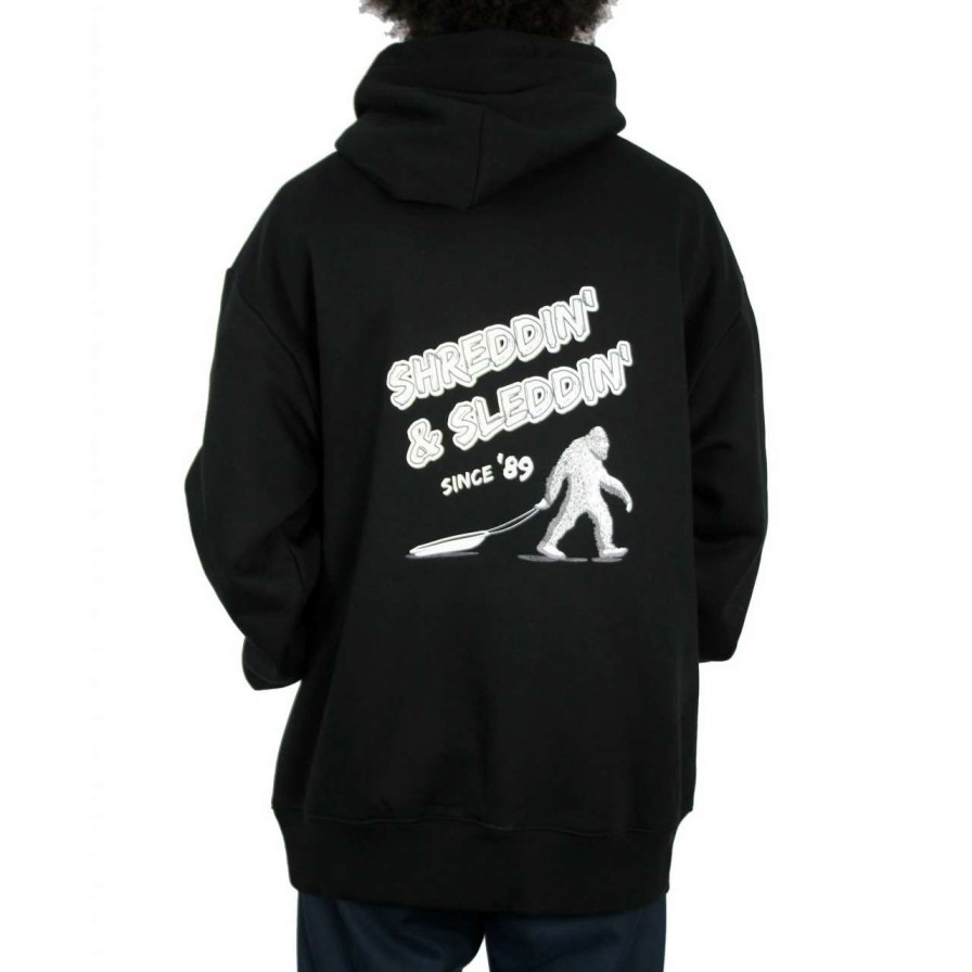 Jumpers & Hoodies * | Trigger Bros Shreddin & Sleddin Heavy Hoodie Mens In Black