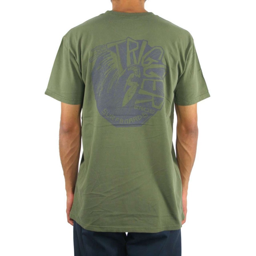 Tees * | Trigger Bros Barrel Man Tee Mens In Faded Army Green