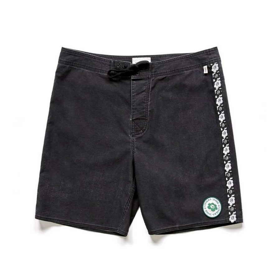 Bottoms * | The Critical Slide Society Bloom Boardshort Mens In Phantom Black