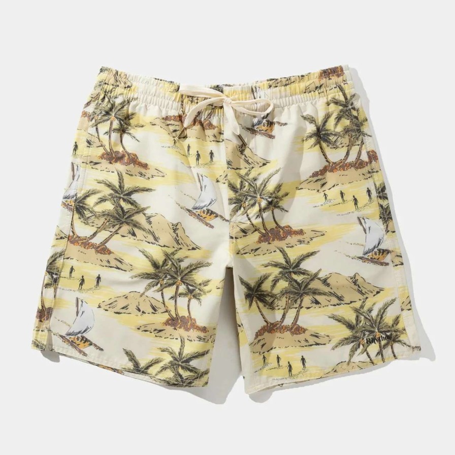 Bottoms * | Rhythm Tropic Beach Short Mens In Butter Yellow