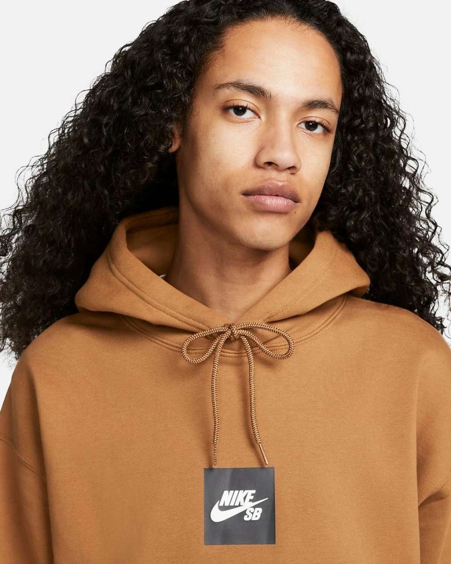 Jumpers & Hoodies * | Nike Sb Box Logo Fleece Hoodie Mens In Ale Brown