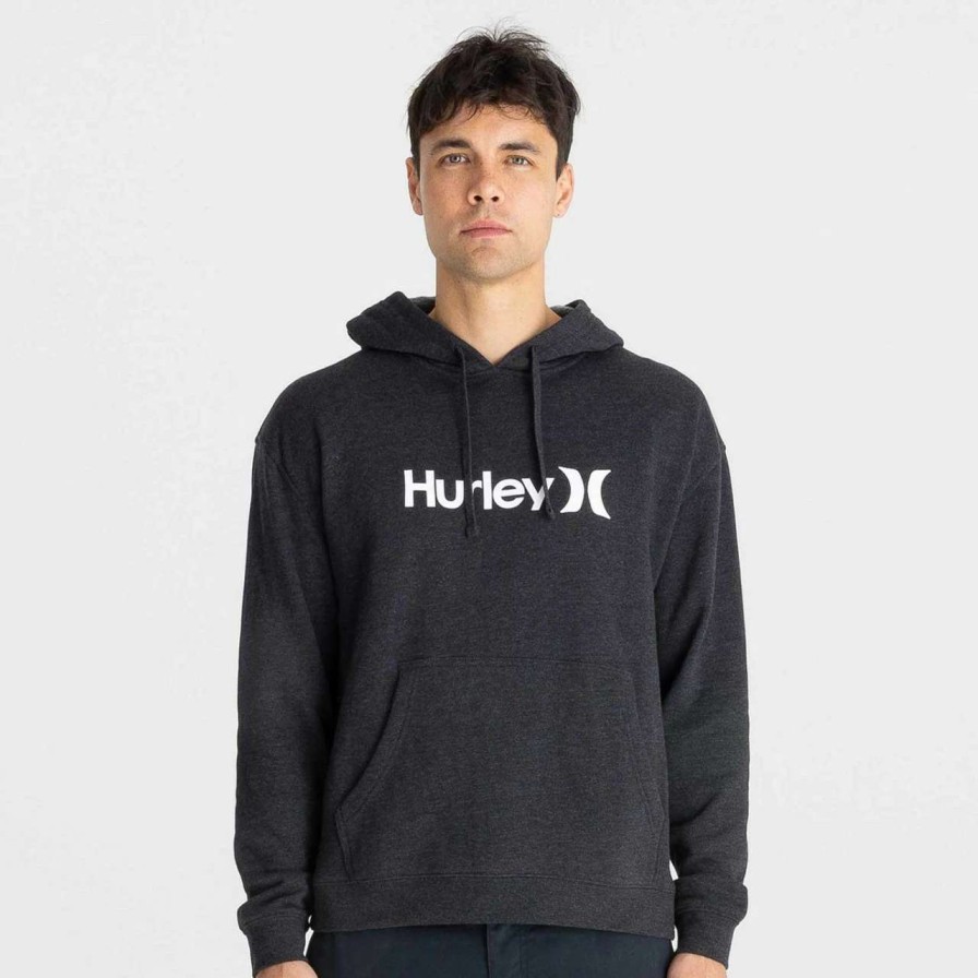 Jumpers & Hoodies * | Hurley One And Only Solid Core Hoodie Mens In Black Heather Grey