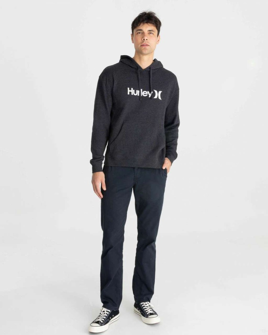 Jumpers & Hoodies * | Hurley One And Only Solid Core Hoodie Mens In Black Heather Grey