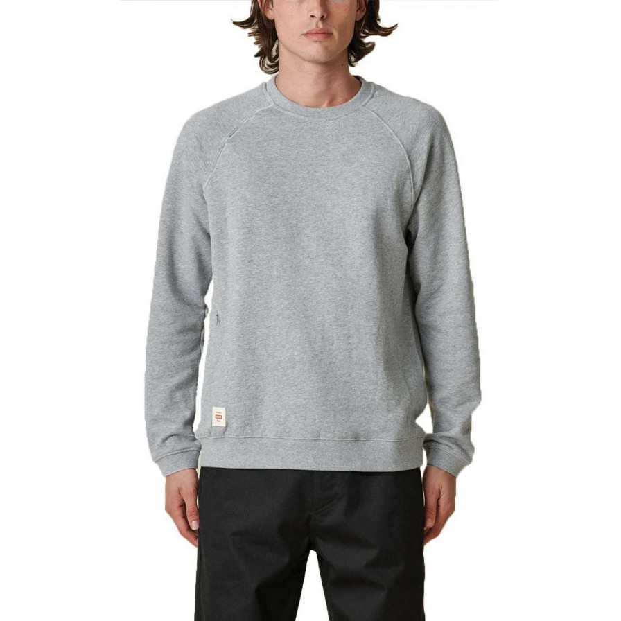 Jumpers & Hoodies * | Globe Traveller Crew Mens In Marle Grey