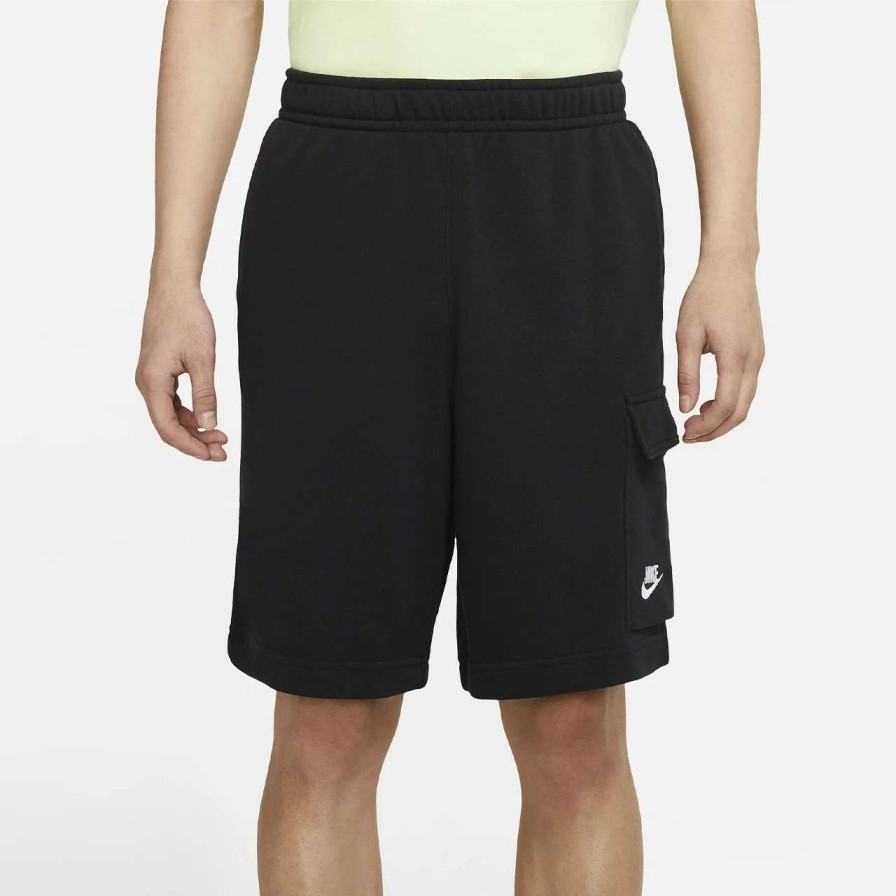 Bottoms * | Nike Sportswear Club French Terry Cargo Short Mens In White Black