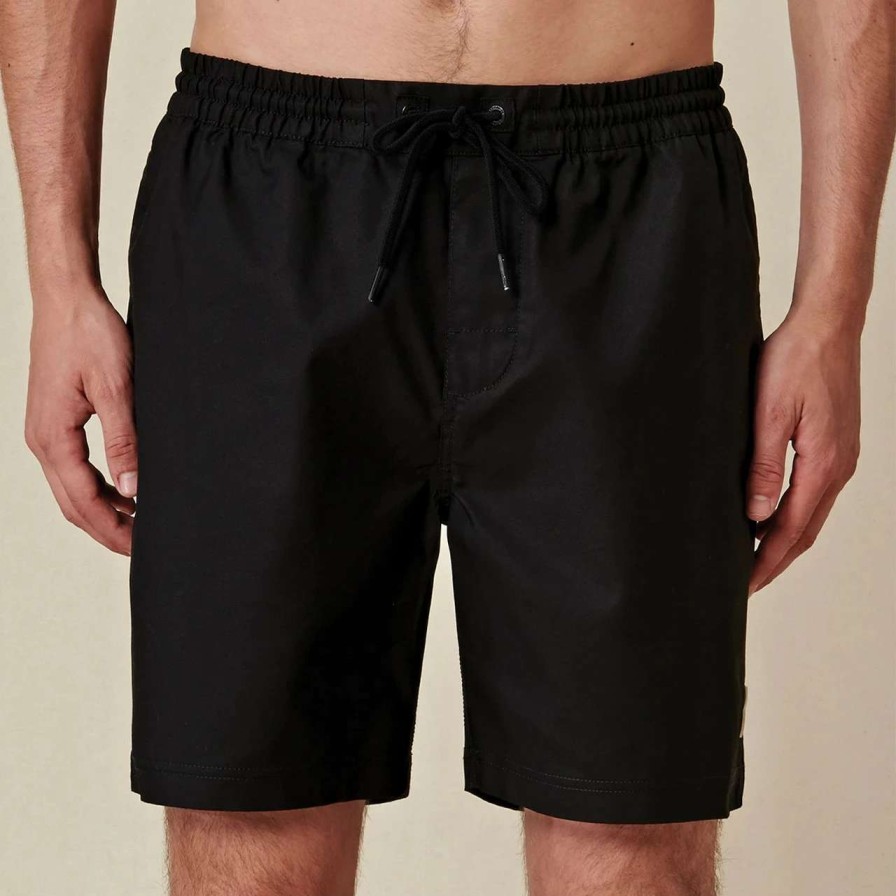 Bottoms * | Globe Clean Swell Poolshort Mens In Black