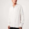 Shirts * | Afends Critical Hemp Cuban Long Sleeve Shirt Mens In White