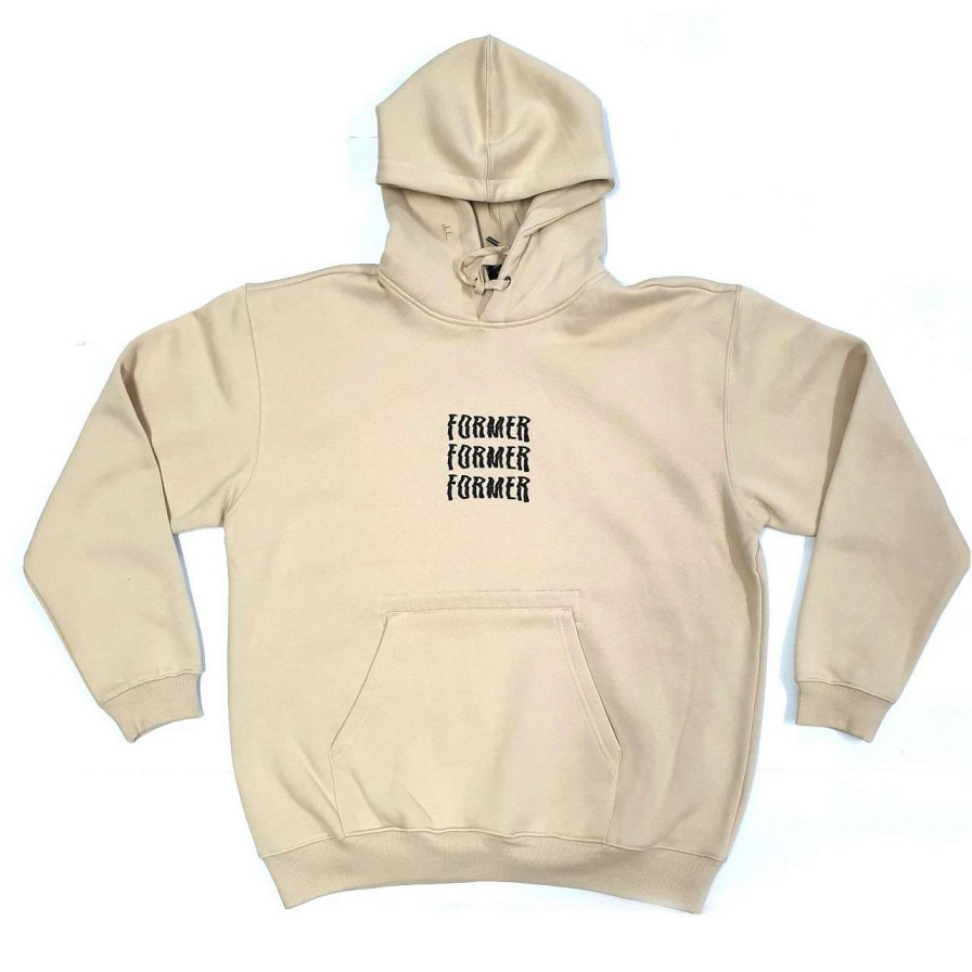 Jumpers & Hoodies * | Former Reptilian Hoodie Mens In Creme Beige