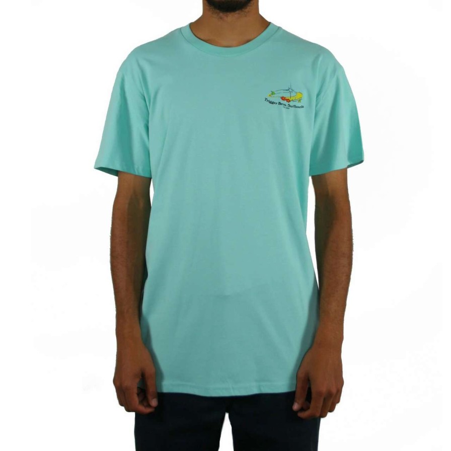 Tees * | Trigger Bros X Marchant Paradise Tee Mens In Aqua Green