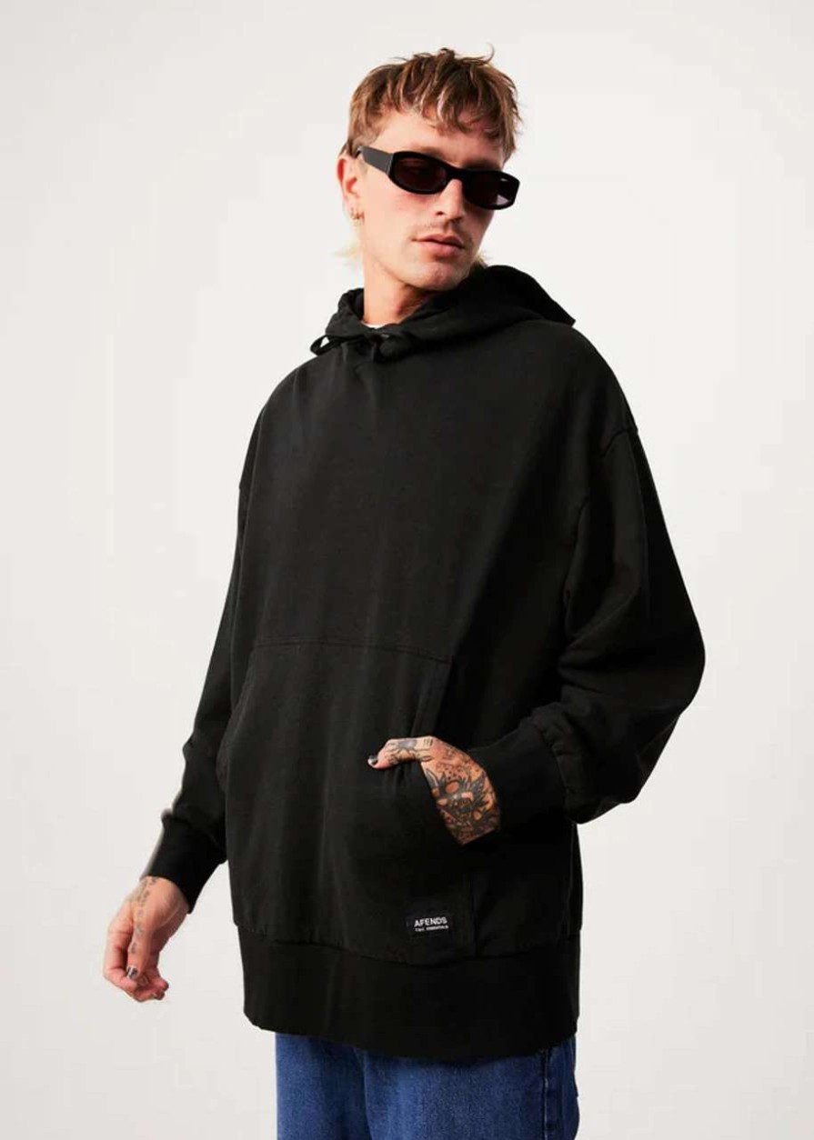 Jumpers & Hoodies * | Afends All Day Hemp Hoodie Mens In Black