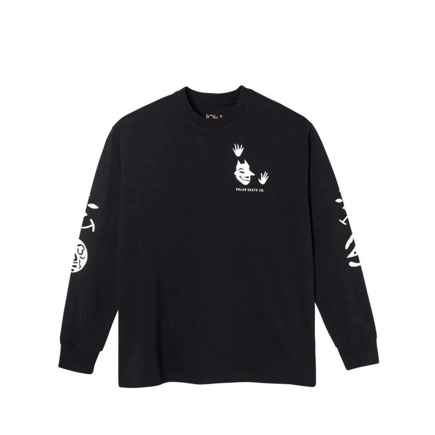 Tees * | Polar Skate Co Demon Long Sleeve Tee Mens In Black