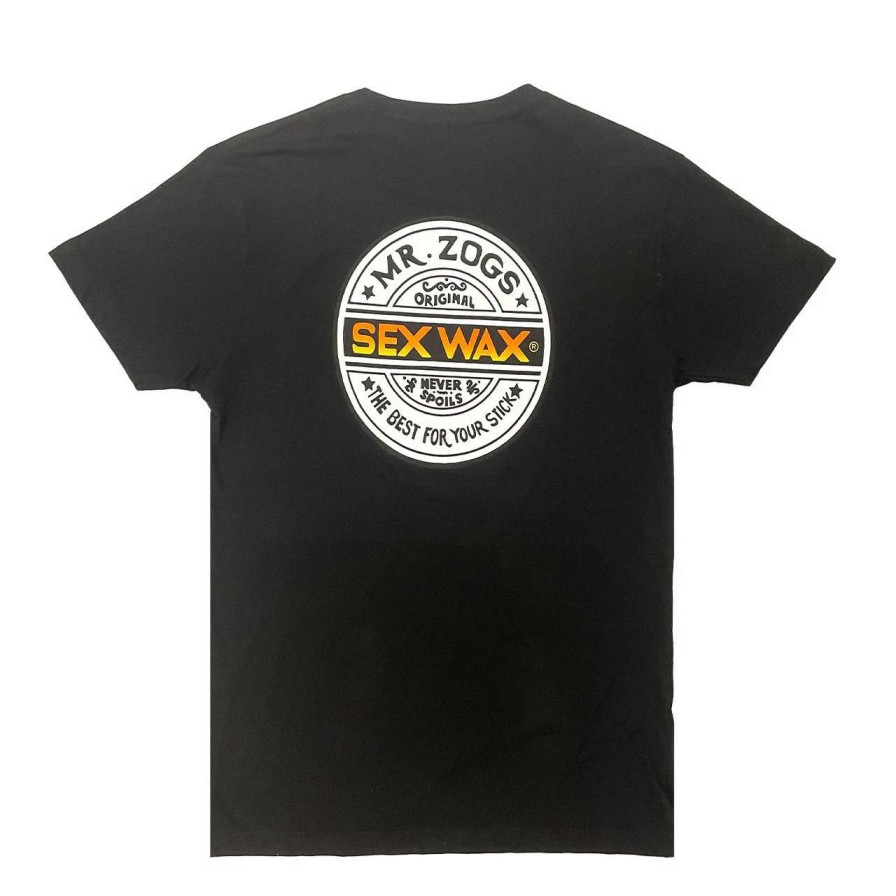 Tees * | Sex Wax Word Fade Orange Tee Mens In Black