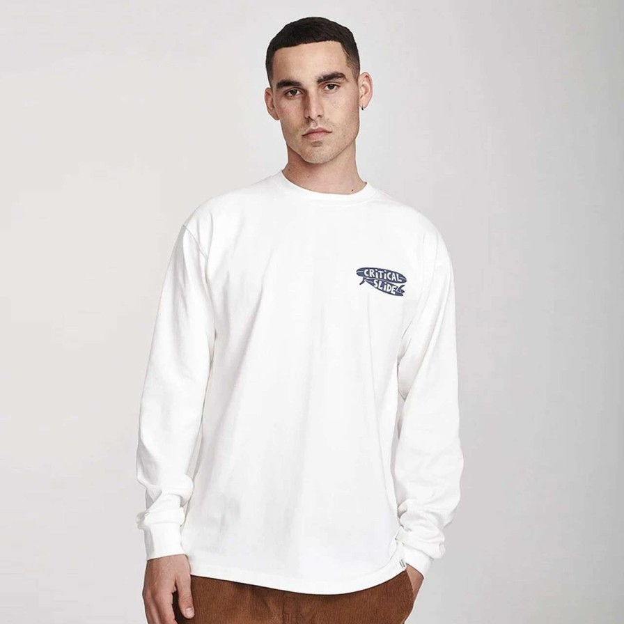 Tees * | The Critical Slide Society Early Bird Long Sleeve Tee Mens In Vintage White