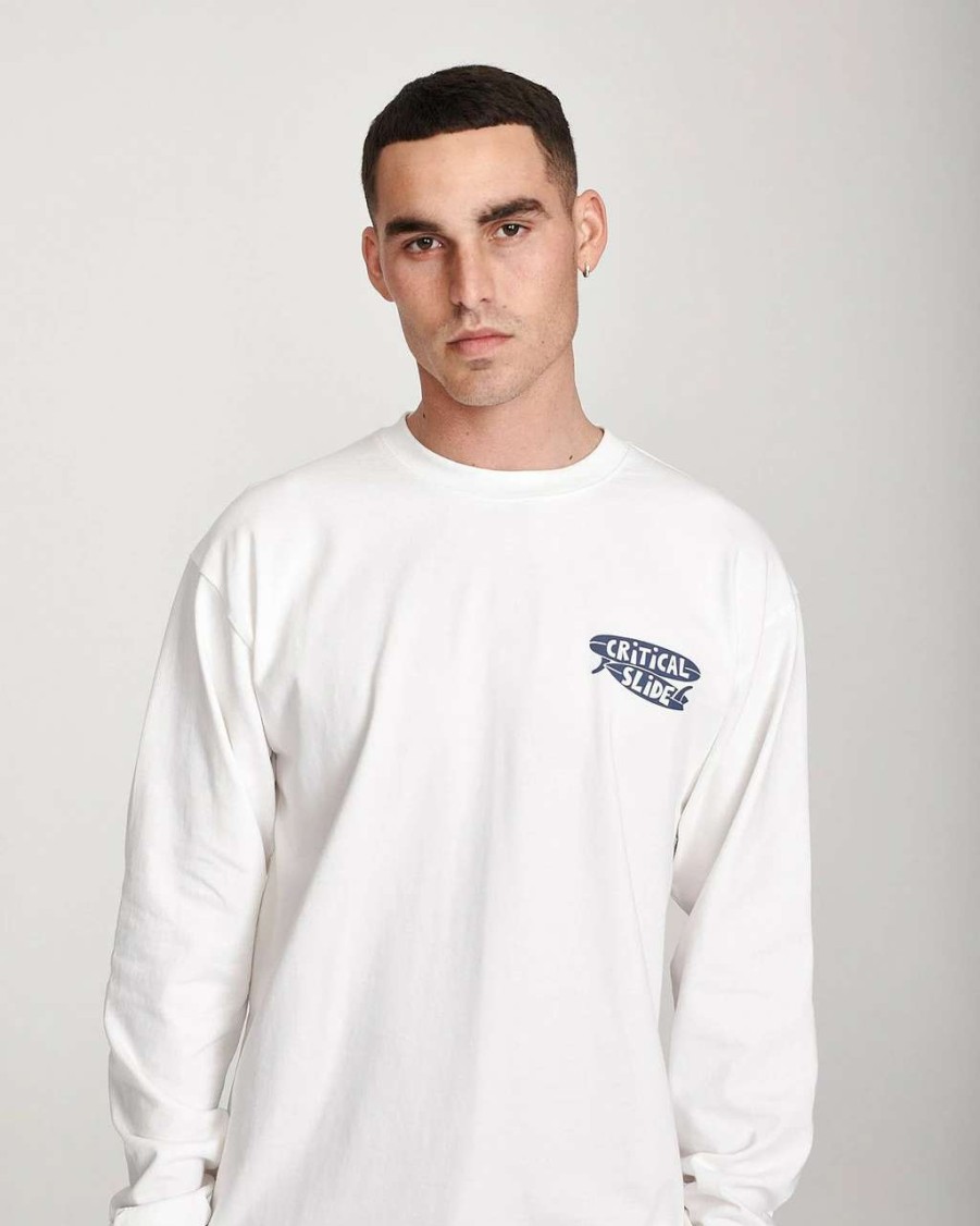 Tees * | The Critical Slide Society Early Bird Long Sleeve Tee Mens In Vintage White