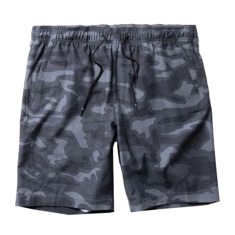 Bottoms * | Vissla Hemp No See Ums Eco 18In Elastic Walkshort Mens In Graphite Camo Grey