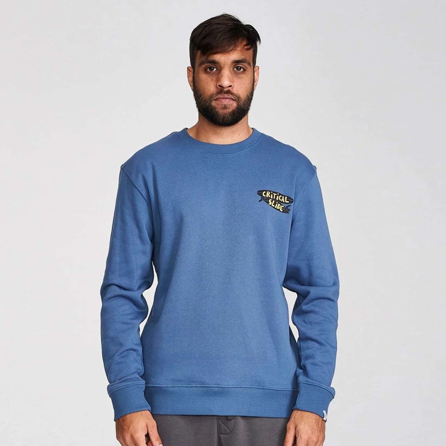 Jumpers & Hoodies * | The Critical Slide Society Early Bird Crew Mens In Blue