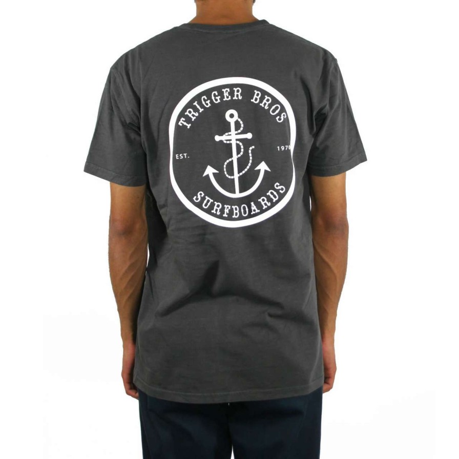 Tees * | Trigger Bros Anchor Tee Mens In Faded Black