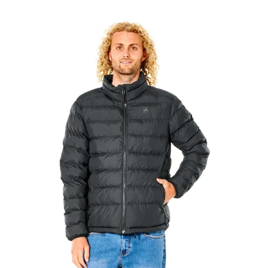 Jackets * | Rip Curl Anti Series Elite Puff Hooded Jacket Mens In Black