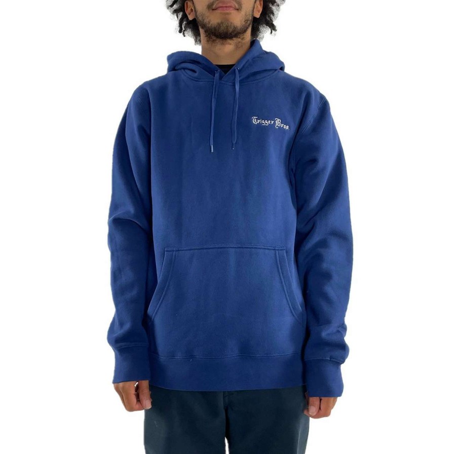 Jumpers & Hoodies * | Trigger Bros Embroidered Fleece Hoodie Mens In Cobalt Blue