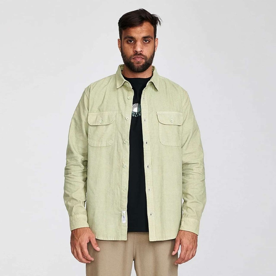 Shirts * | The Critical Slide Society Lazy Boy Long Sleeve Shirt Mens In Sage Green