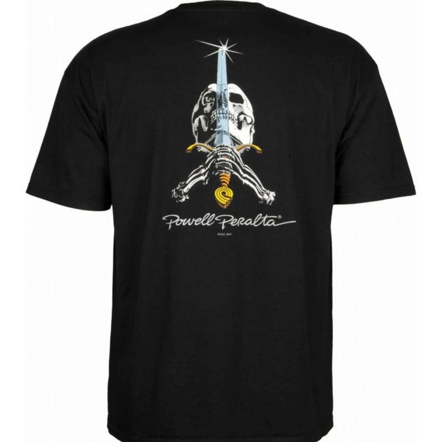 Tees * | Powell Peralta Skull And Sword Tee In Black