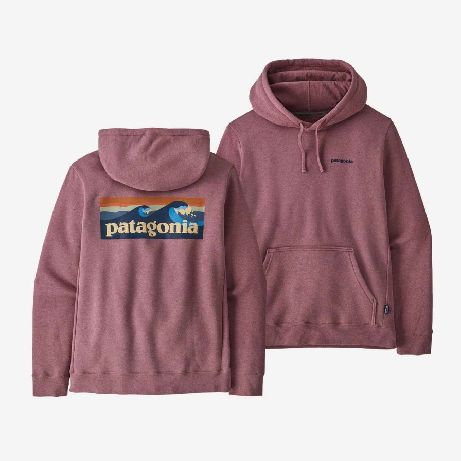 Jumpers & Hoodies * | Patagonia Boardshort Logo Uprisal Hoodie Mens In Evening Mauve Purple