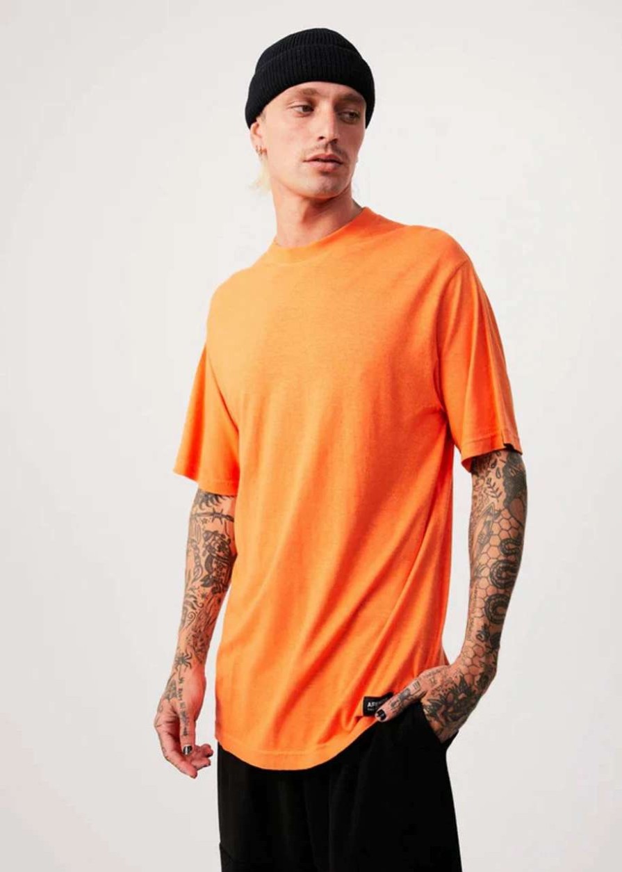 Tees * | Afends Classic Hemp Retro Tee Mens In Sunset Orange