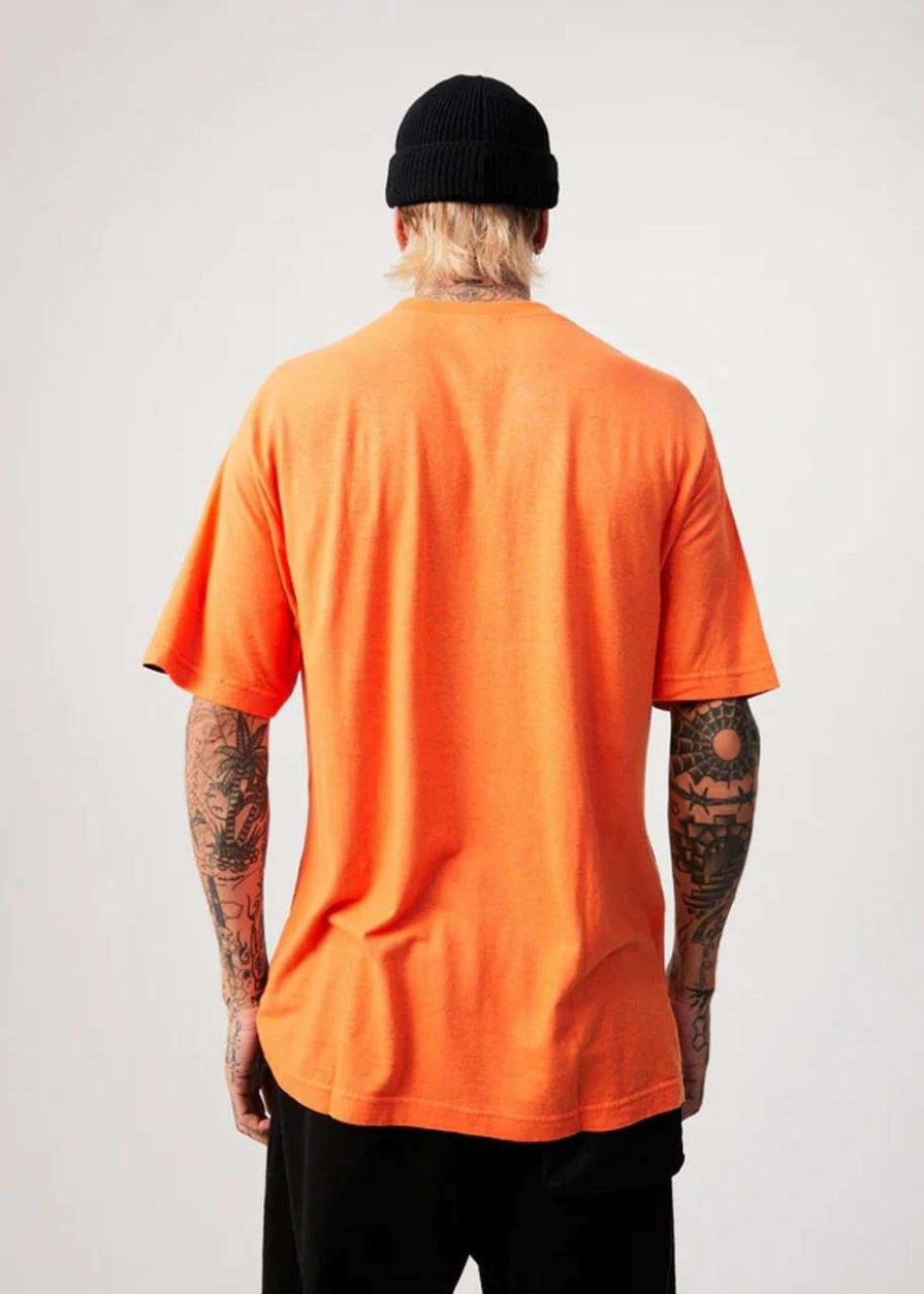 Tees * | Afends Classic Hemp Retro Tee Mens In Sunset Orange