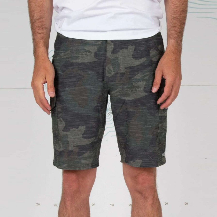 Bottoms * | Salty Crew Drifter 2 Cargo Hybrid Short Mens In Camo Green