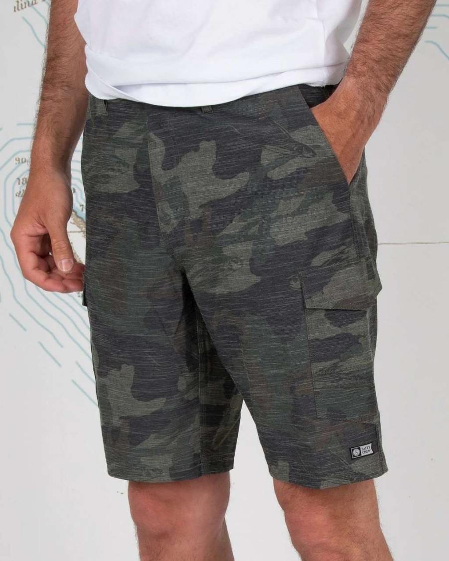 Bottoms * | Salty Crew Drifter 2 Cargo Hybrid Short Mens In Camo Green