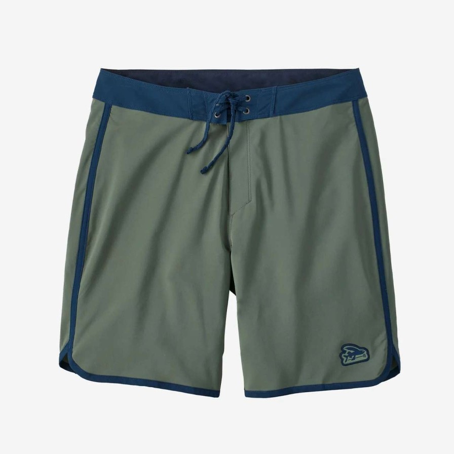 Bottoms * | Patagonia Hydropeak Scallop 18In Boardshort Mens In Flying Fish Patch Hemlock Green