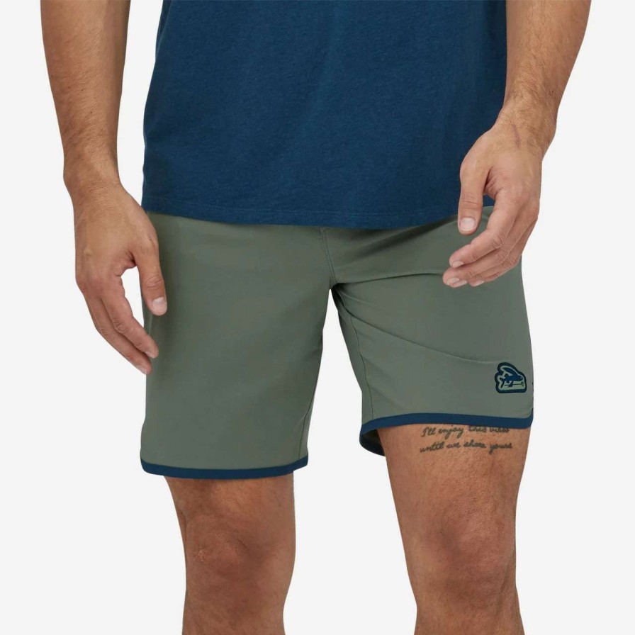 Bottoms * | Patagonia Hydropeak Scallop 18In Boardshort Mens In Flying Fish Patch Hemlock Green