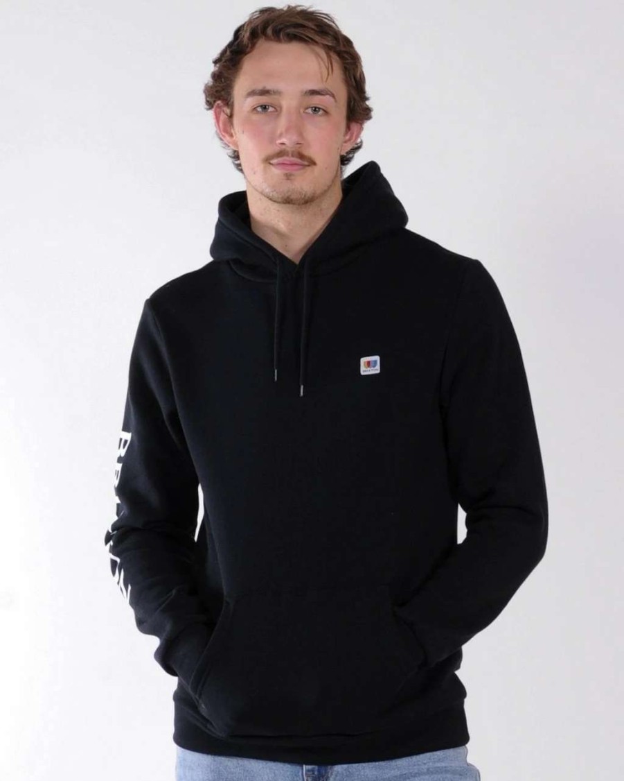 Jumpers & Hoodies * | Brixton Alton Hoodie Mens In Black