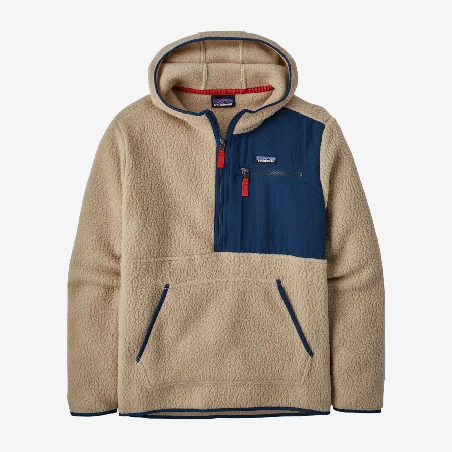 Jumpers & Hoodies * | Patagonia Retro Pile Pullover Fleece Mens In Oar Tan Beige