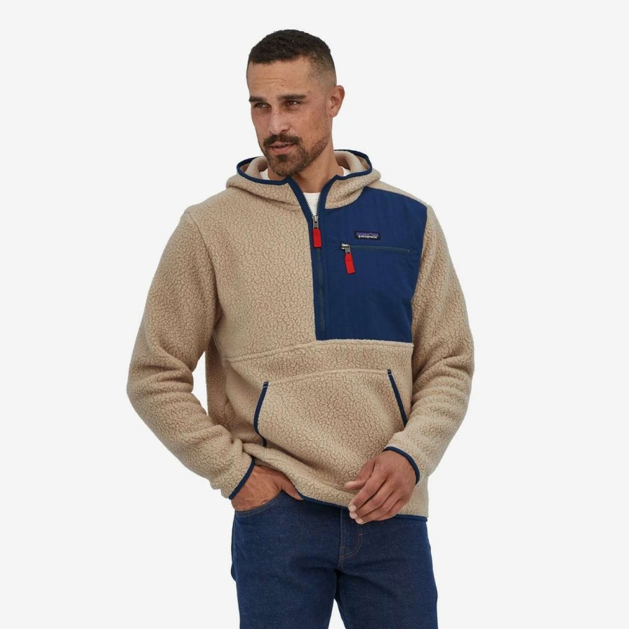 Jumpers & Hoodies * | Patagonia Retro Pile Pullover Fleece Mens In Oar Tan Beige