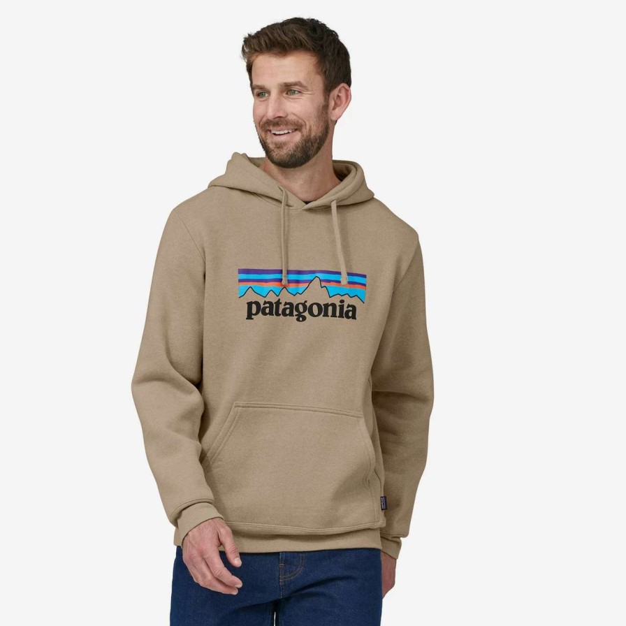 Jumpers & Hoodies * | Patagonia P6 Logo Uprisal Hoodie Mens In Oar Tan Beige