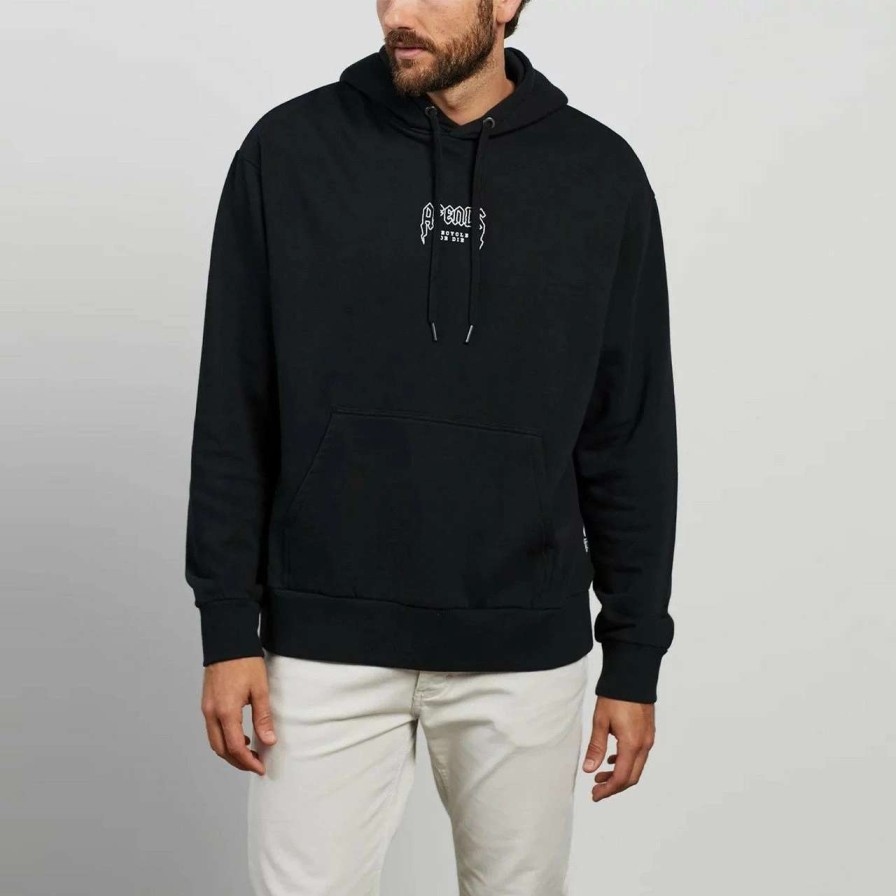 Jumpers & Hoodies * | Afends Recycle Or Die Pull On Hoodie Mens In Black