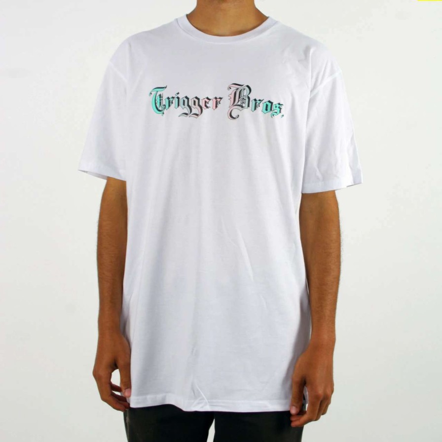 Tees * | Trigger Bros Old English Fade Tee Mens In White